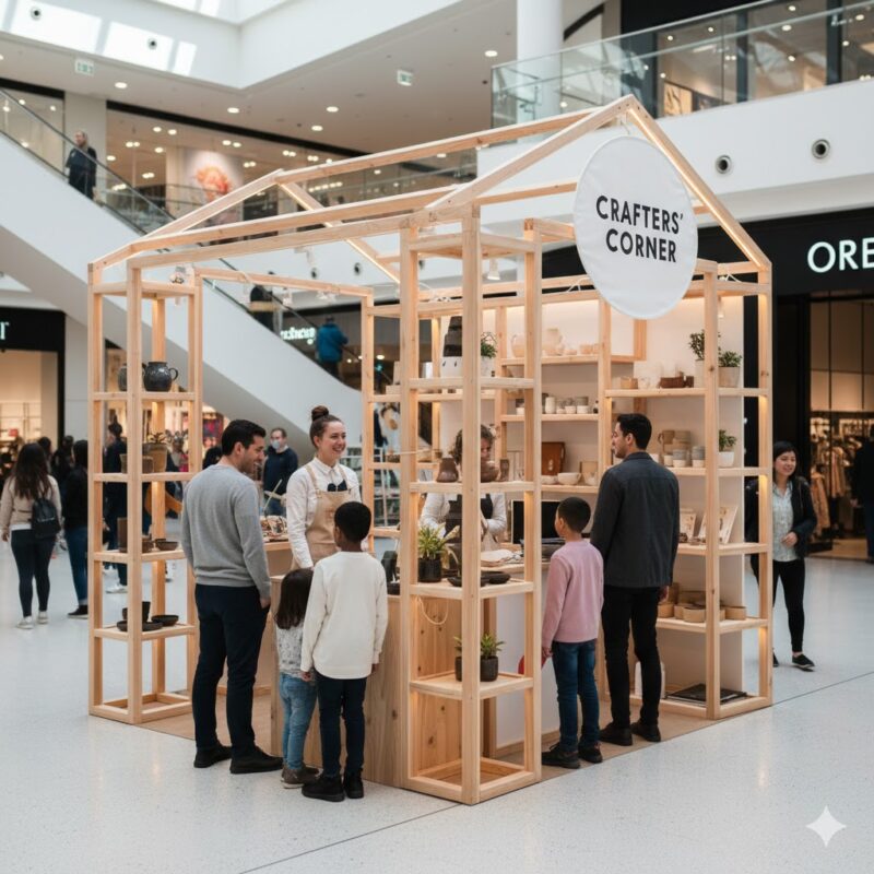 บูธไม้เปิดตัวสินค้า